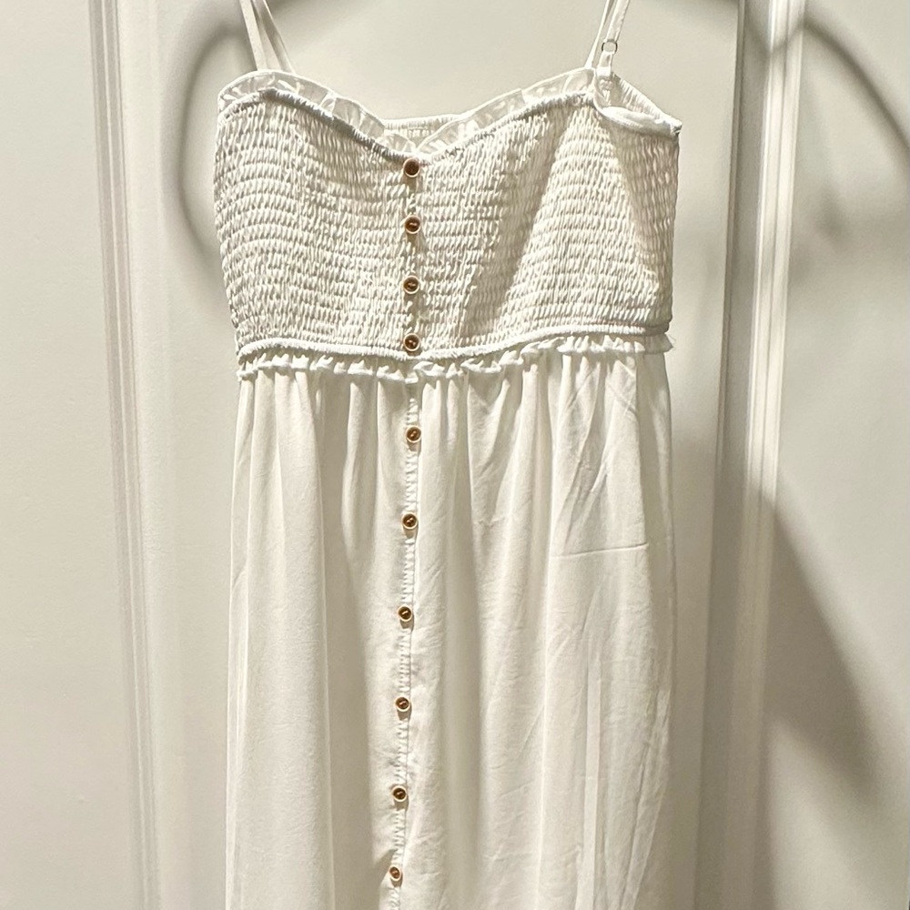 White Button-Down Maxi Dress